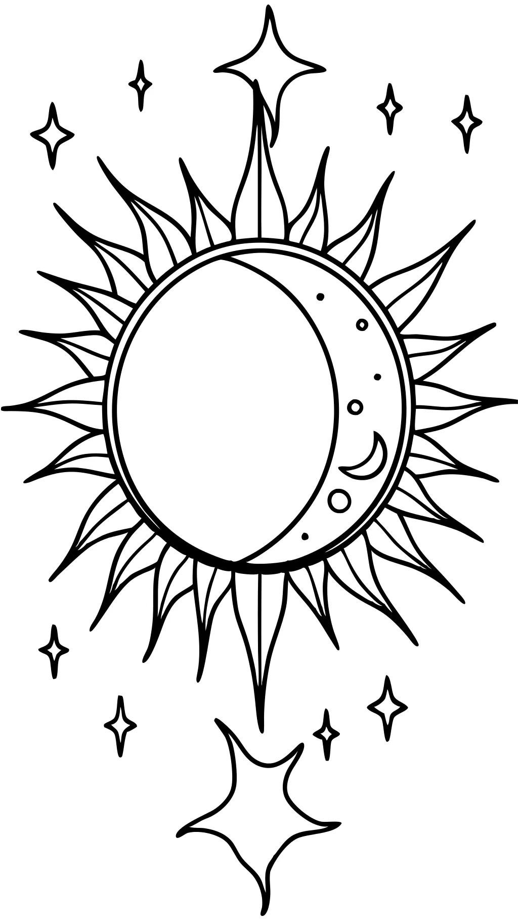 coloriage solaire eclipse 2024 gratuit